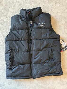 Reebok Black Quilted Puffer Vest